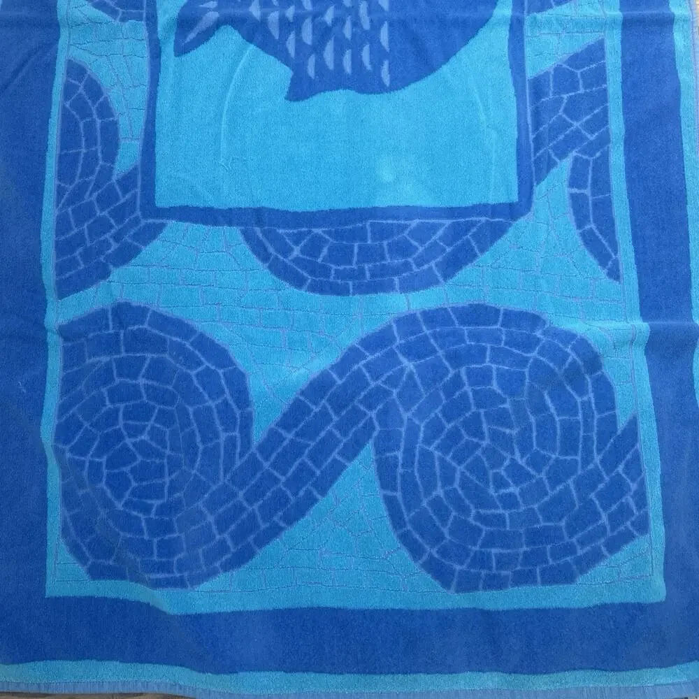 Vintage Palm Cove XL Beach Towel Fish Design Nautical 80s